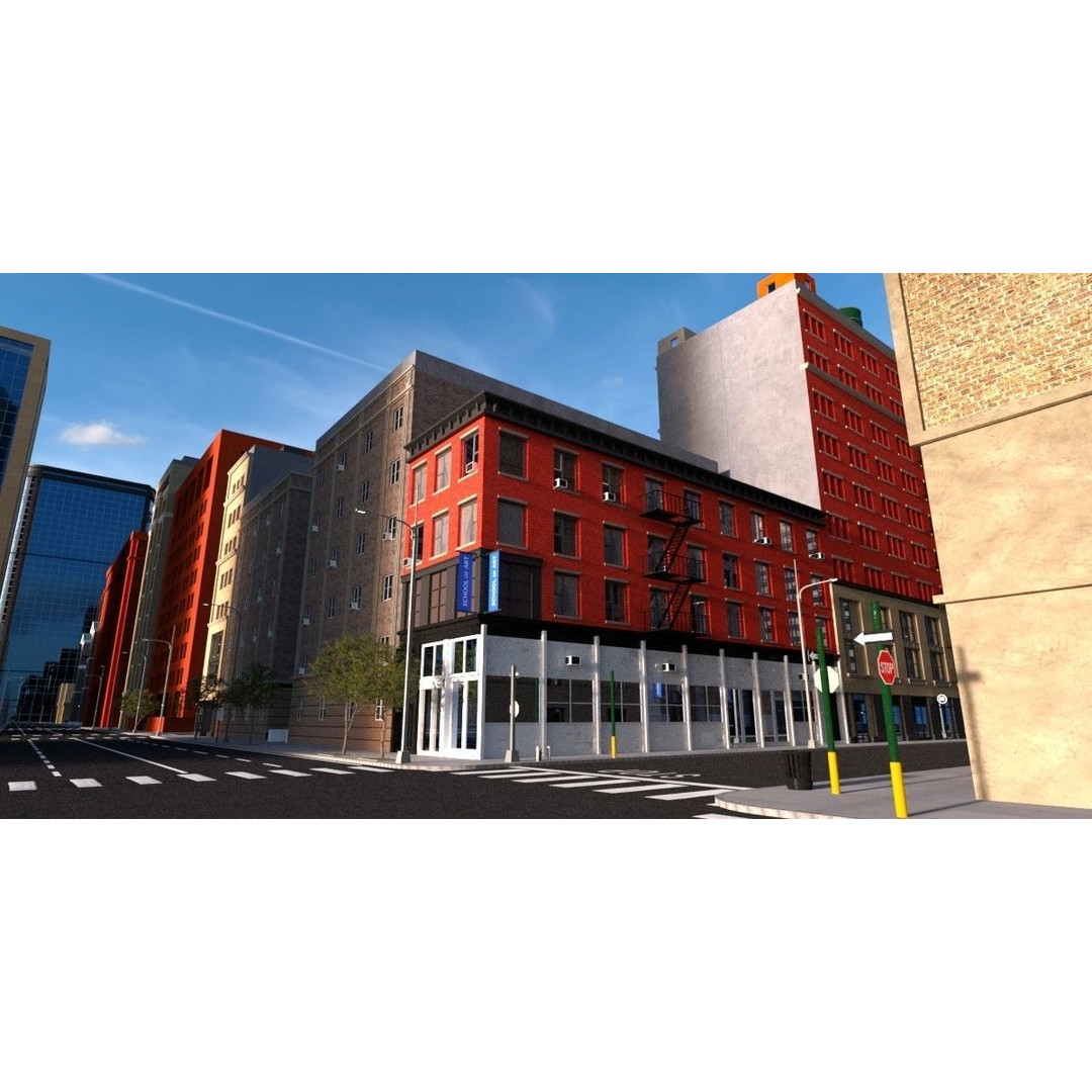 Growing City 3D Model – Urban Cityscape Asset with PBR Textures - View 4