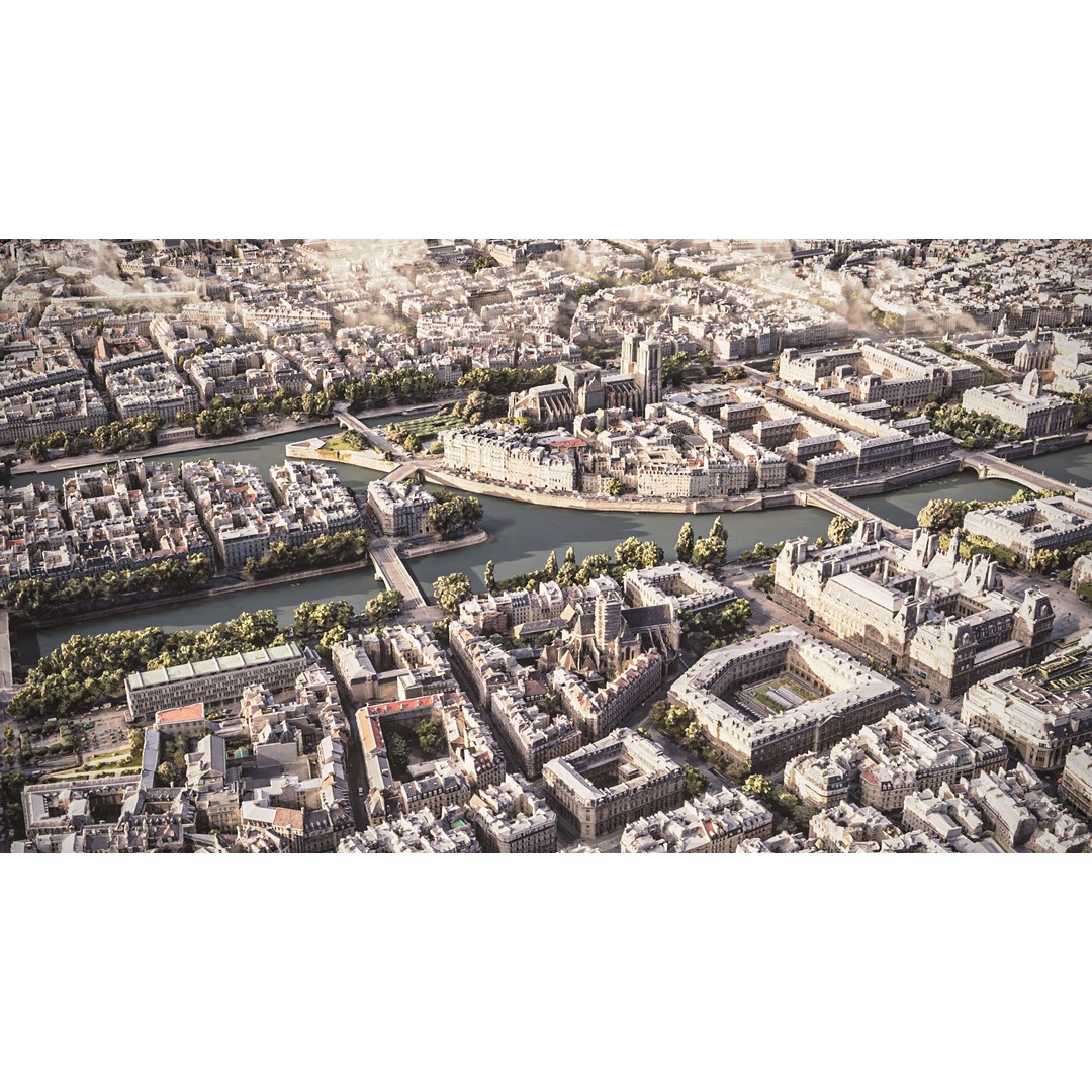 Paris City 3D Model – Detailed Cityscape Asset, FBX & OBJ Formats - View 3