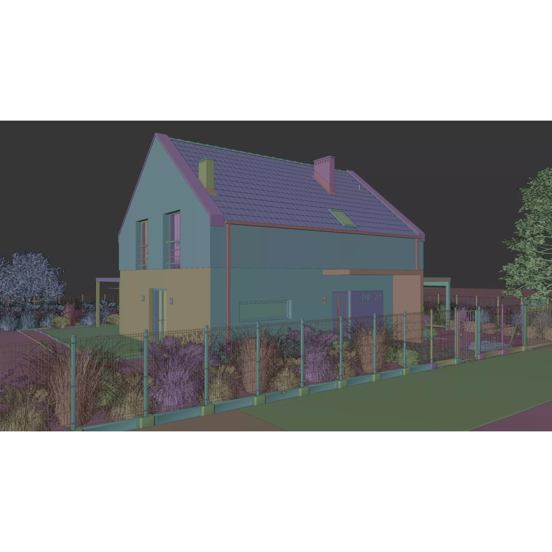 Exterior House 3D Model – Realistic Archviz Asset, Blender, FBX - View 8