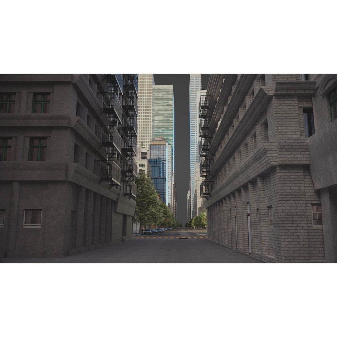 Realistic City 3D Model – Low Poly Urban Scene, V-Ray Ready - View 12