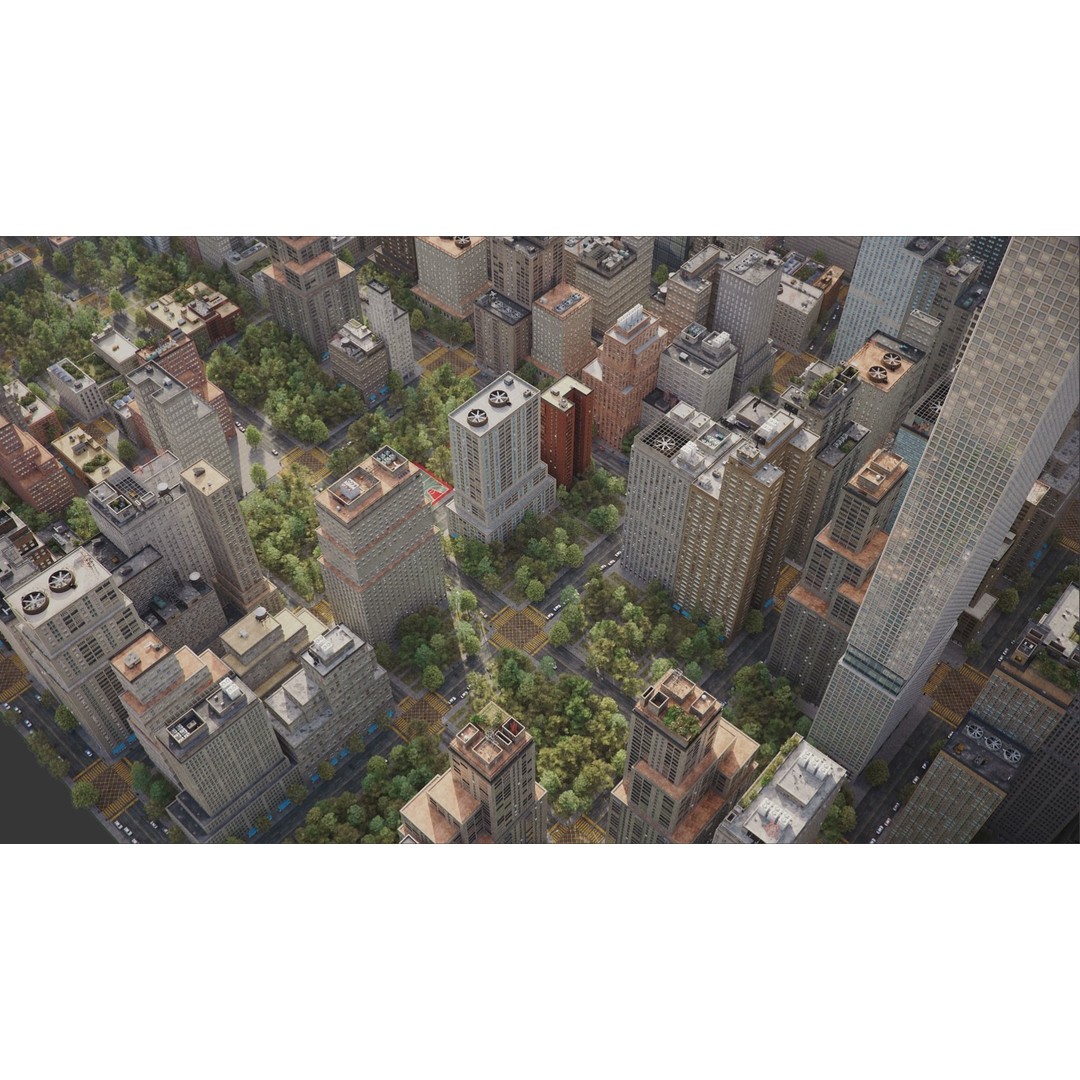 Realistic City 3D Model – Low Poly Urban Scene, V-Ray Ready - View 16
