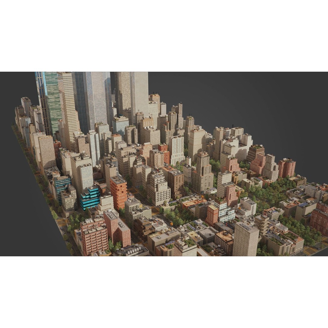 Realistic City 3D Model – Low Poly Urban Scene, V-Ray Ready - View 17