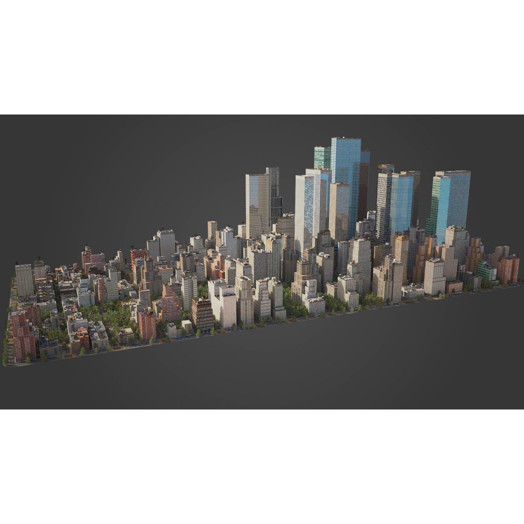 Realistic City 3D Model – Low Poly Urban Scene, V-Ray Ready - View 18