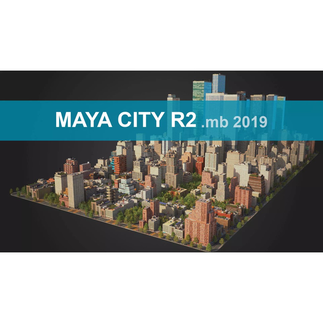 Realistic City 3D Model – Low Poly Urban Scene, V-Ray Ready - View 2