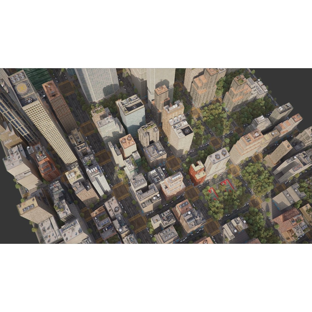 Realistic City 3D Model – Low Poly Urban Scene, V-Ray Ready - View 20