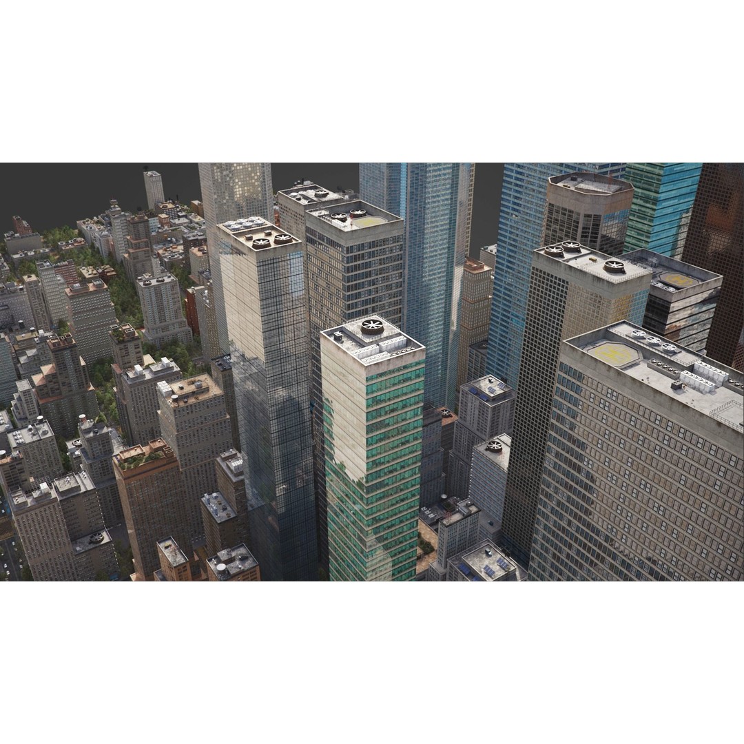 Realistic City 3D Model – Low Poly Urban Scene, V-Ray Ready - View 21