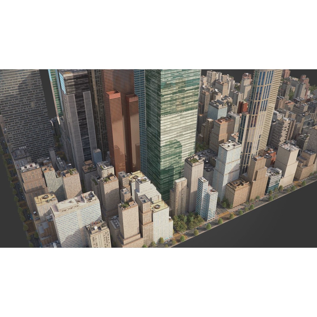 Realistic City 3D Model – Low Poly Urban Scene, V-Ray Ready - View 22