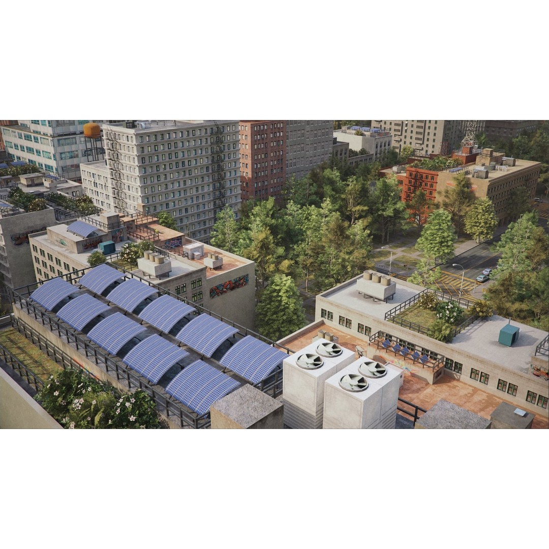 Realistic City 3D Model – Low Poly Urban Scene, V-Ray Ready - View 23