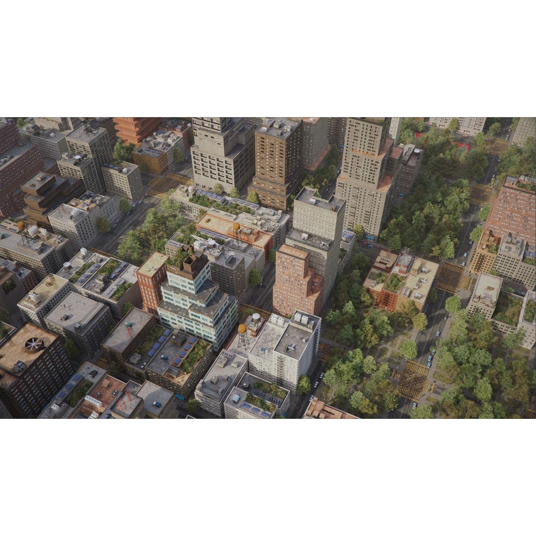 Realistic City 3D Model – Low Poly Urban Scene, V-Ray Ready - View 26
