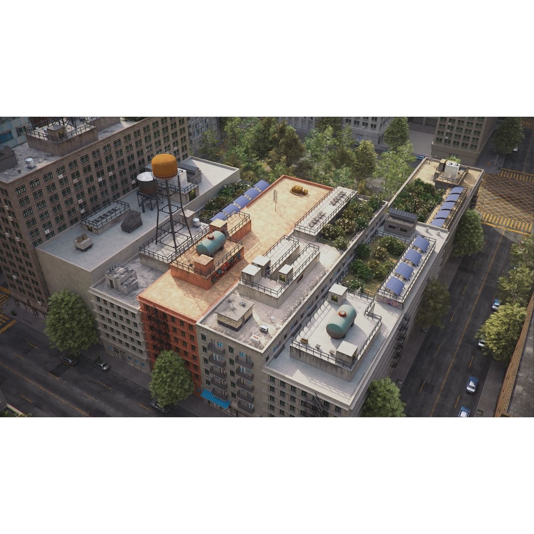 Realistic City 3D Model – Low Poly Urban Scene, V-Ray Ready - View 28