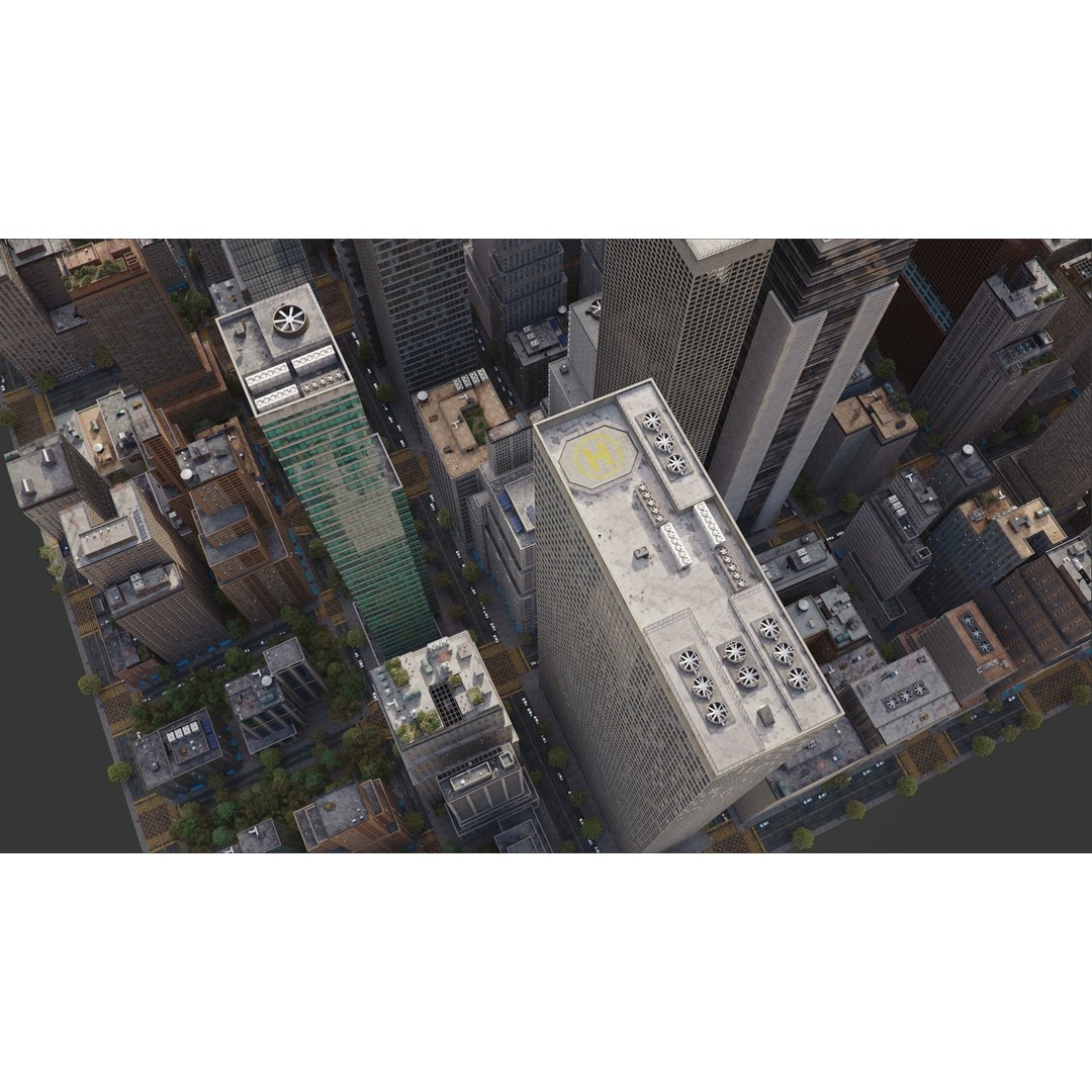 Realistic City 3D Model – Low Poly Urban Scene, V-Ray Ready - View 29