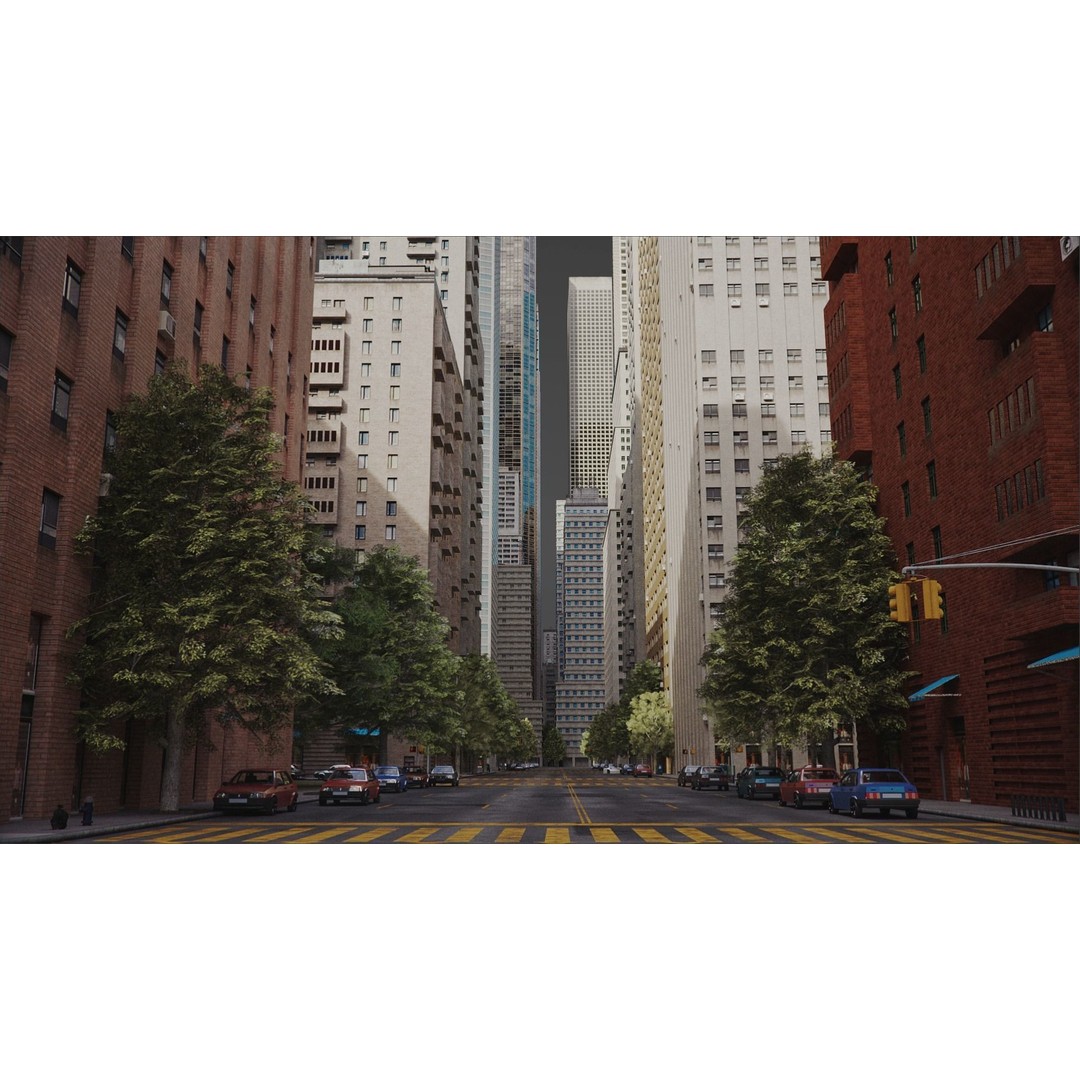 Realistic City 3D Model – Low Poly Urban Scene, V-Ray Ready - View 31