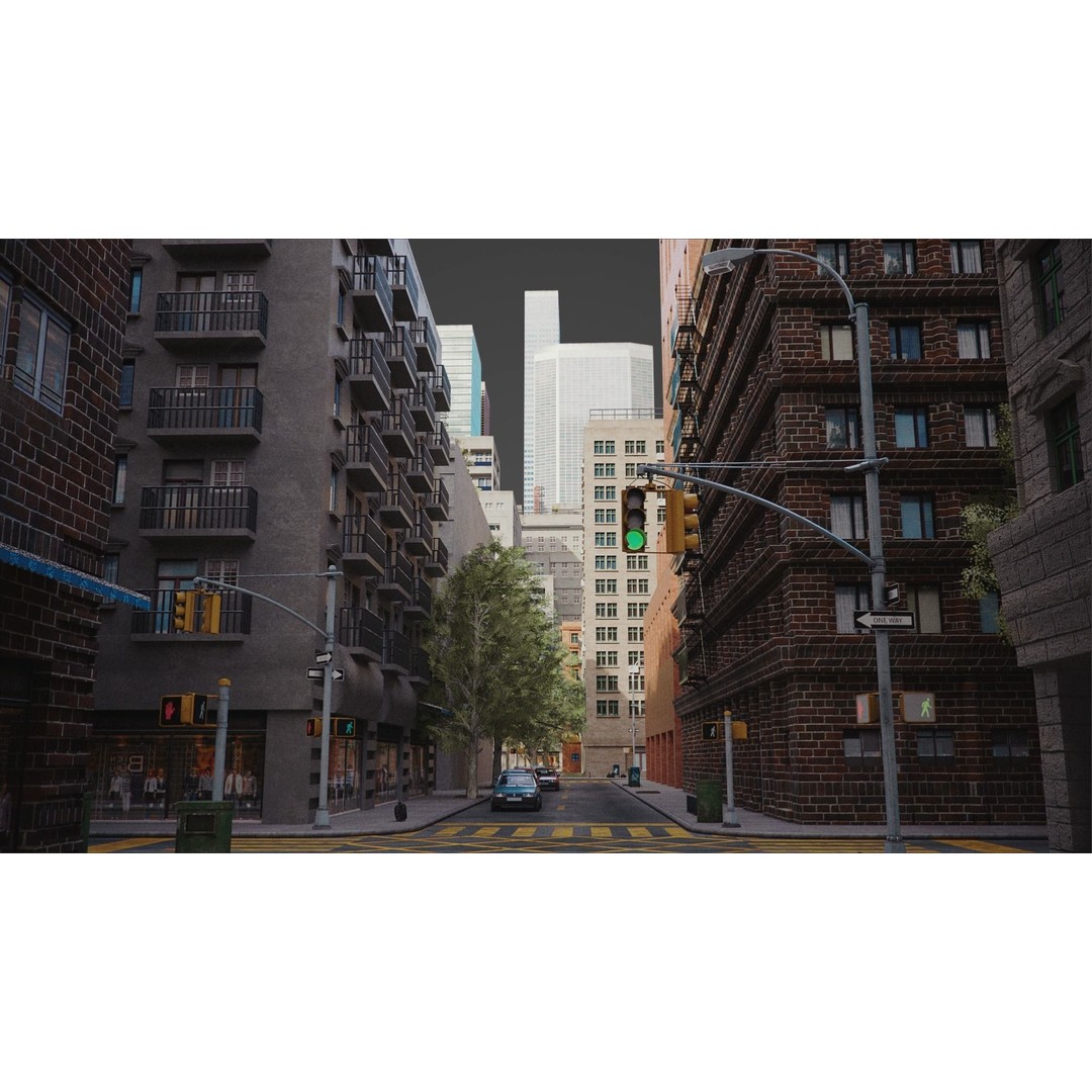 Realistic City 3D Model – Low Poly Urban Scene, V-Ray Ready - View 32