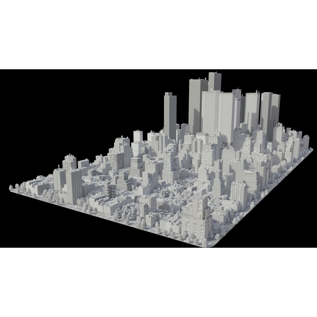 Realistic City 3D Model – Low Poly Urban Scene, V-Ray Ready - View 33