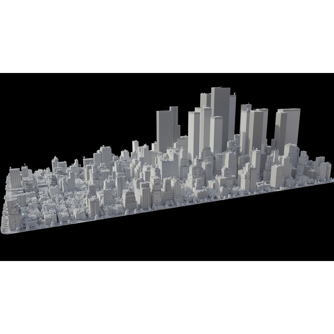 Realistic City 3D Model – Low Poly Urban Scene, V-Ray Ready - View 34