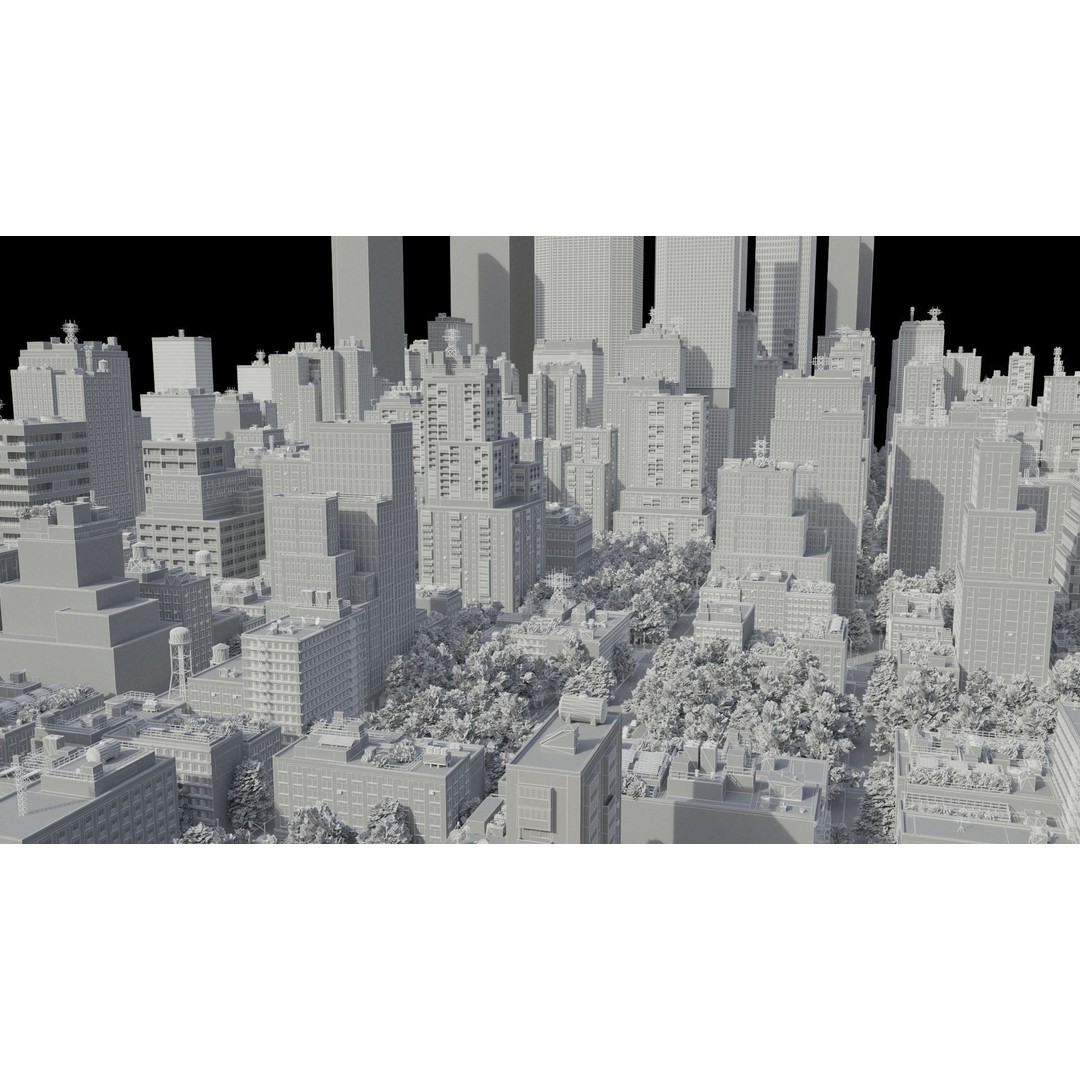 Realistic City 3D Model – Low Poly Urban Scene, V-Ray Ready - View 35
