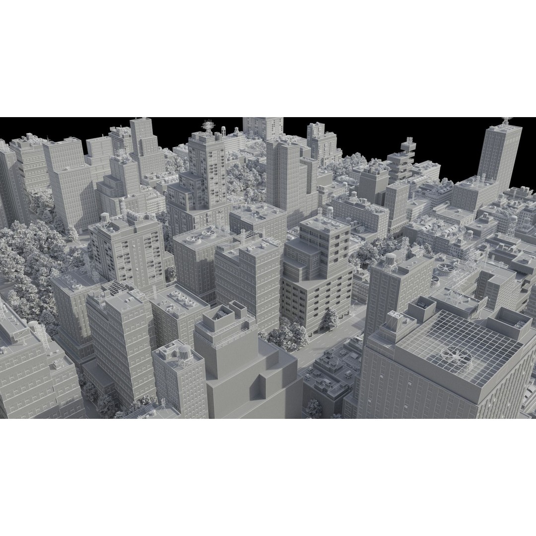 Realistic City 3D Model – Low Poly Urban Scene, V-Ray Ready - View 41