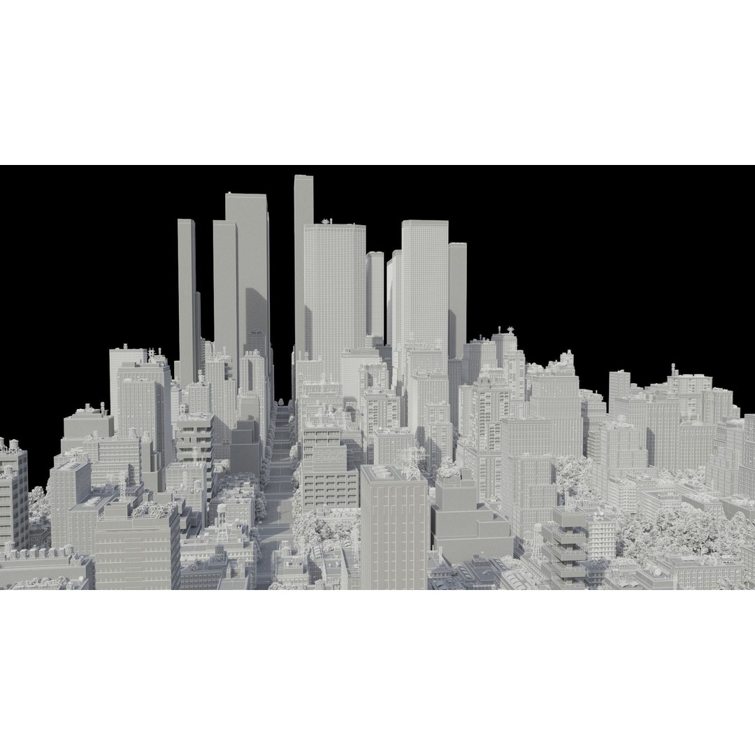 Realistic City 3D Model – Low Poly Urban Scene, V-Ray Ready - View 44