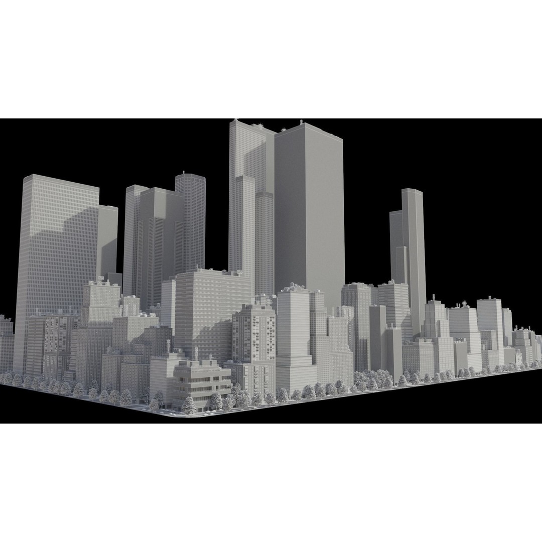 Realistic City 3D Model – Low Poly Urban Scene, V-Ray Ready - View 46