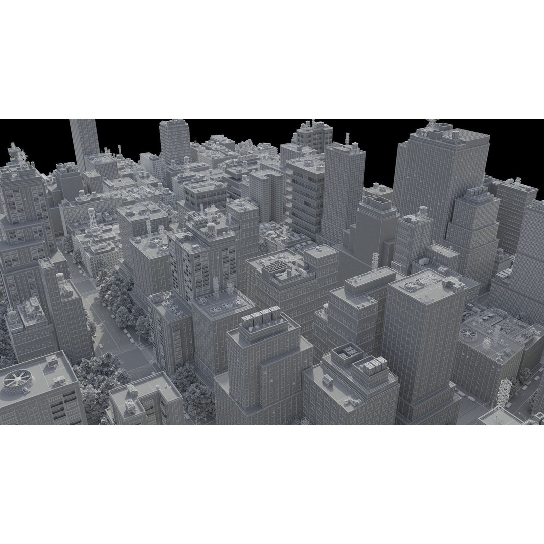 Realistic City 3D Model – Low Poly Urban Scene, V-Ray Ready - View 49