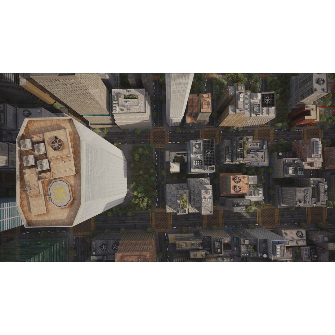 Realistic City 3D Model – Low Poly Urban Scene, V-Ray Ready - View 5