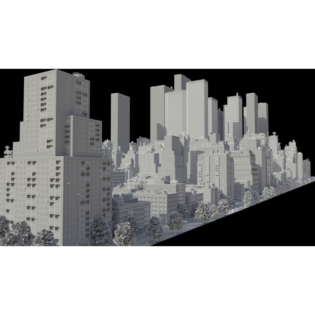 Realistic City 3D Model – Low Poly Urban Scene, V-Ray Ready - View 55