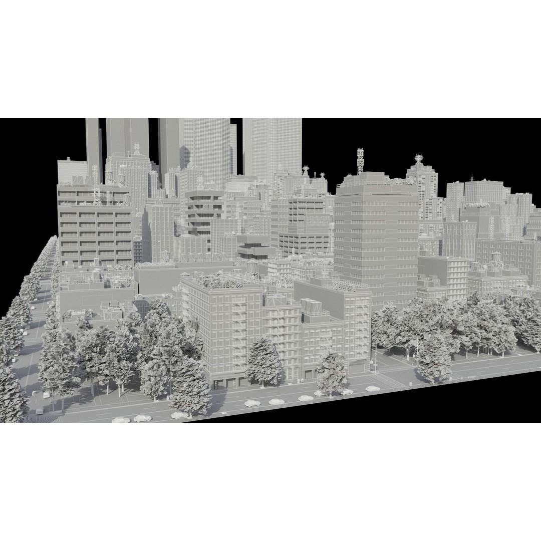 Realistic City 3D Model – Low Poly Urban Scene, V-Ray Ready - View 56