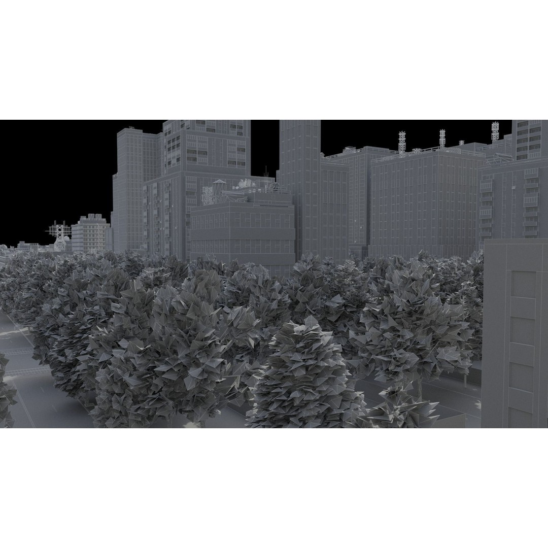 Realistic City 3D Model – Low Poly Urban Scene, V-Ray Ready - View 57