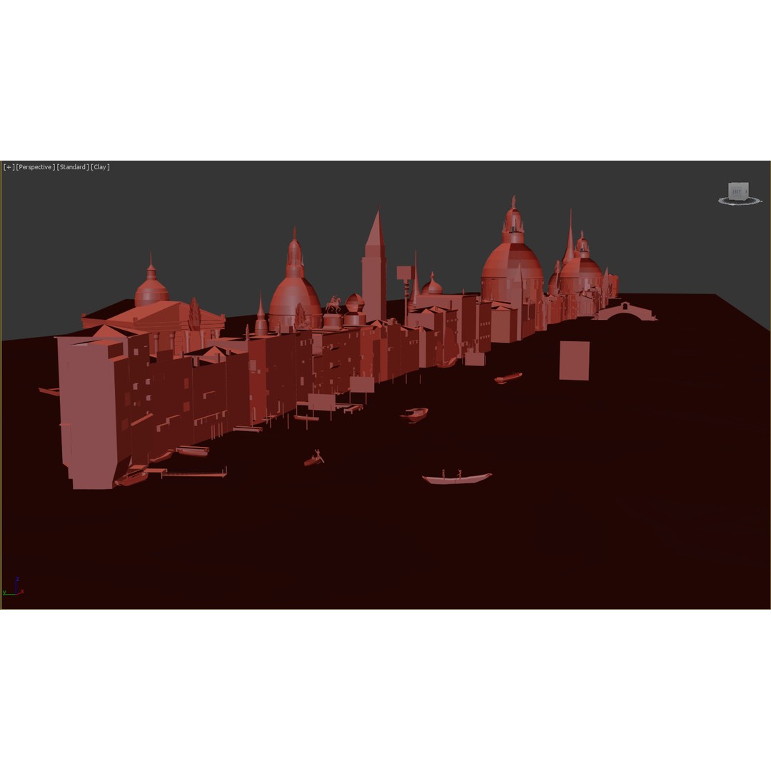 Venice Scene 3D Model – Classic European Cityscape, FBX & OBJ