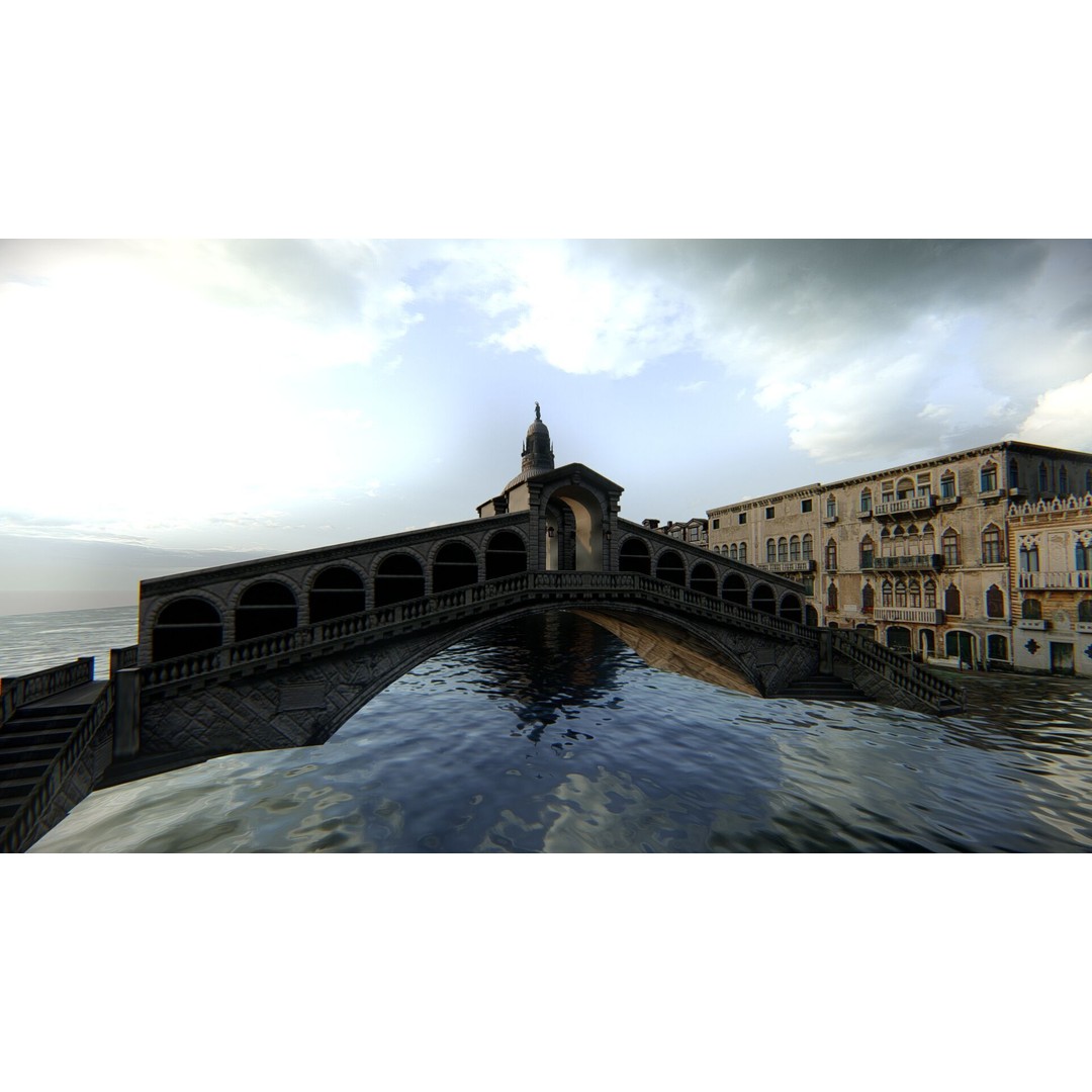 Venice Scene 3D Model – Classic European Cityscape, FBX & OBJ - View 10