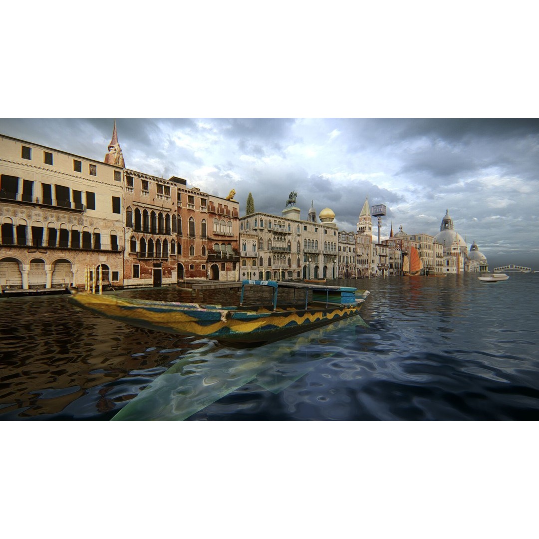 Venice Scene 3D Model – Classic European Cityscape, FBX & OBJ - View 11