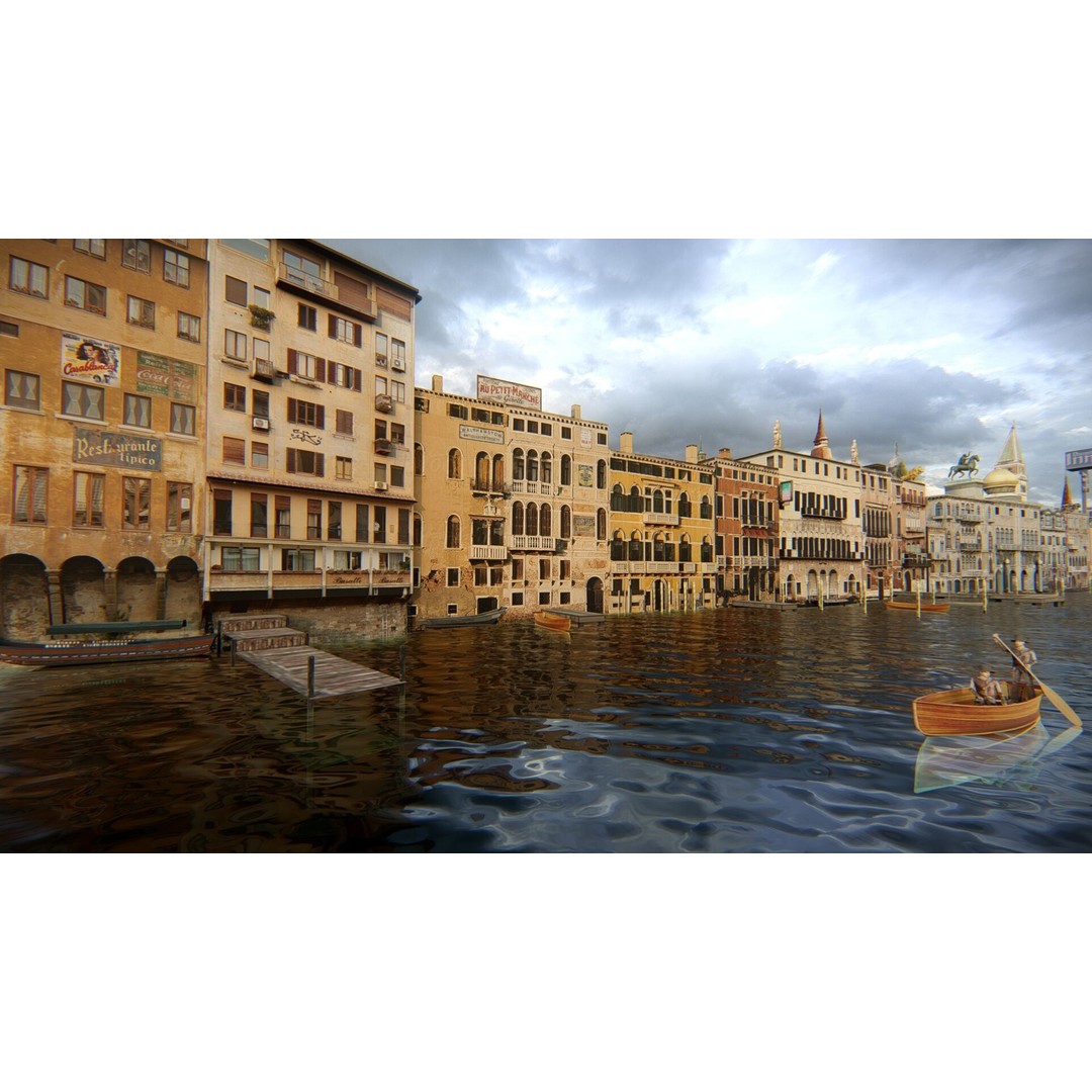 Venice Scene 3D Model – Classic European Cityscape, FBX & OBJ - View 13