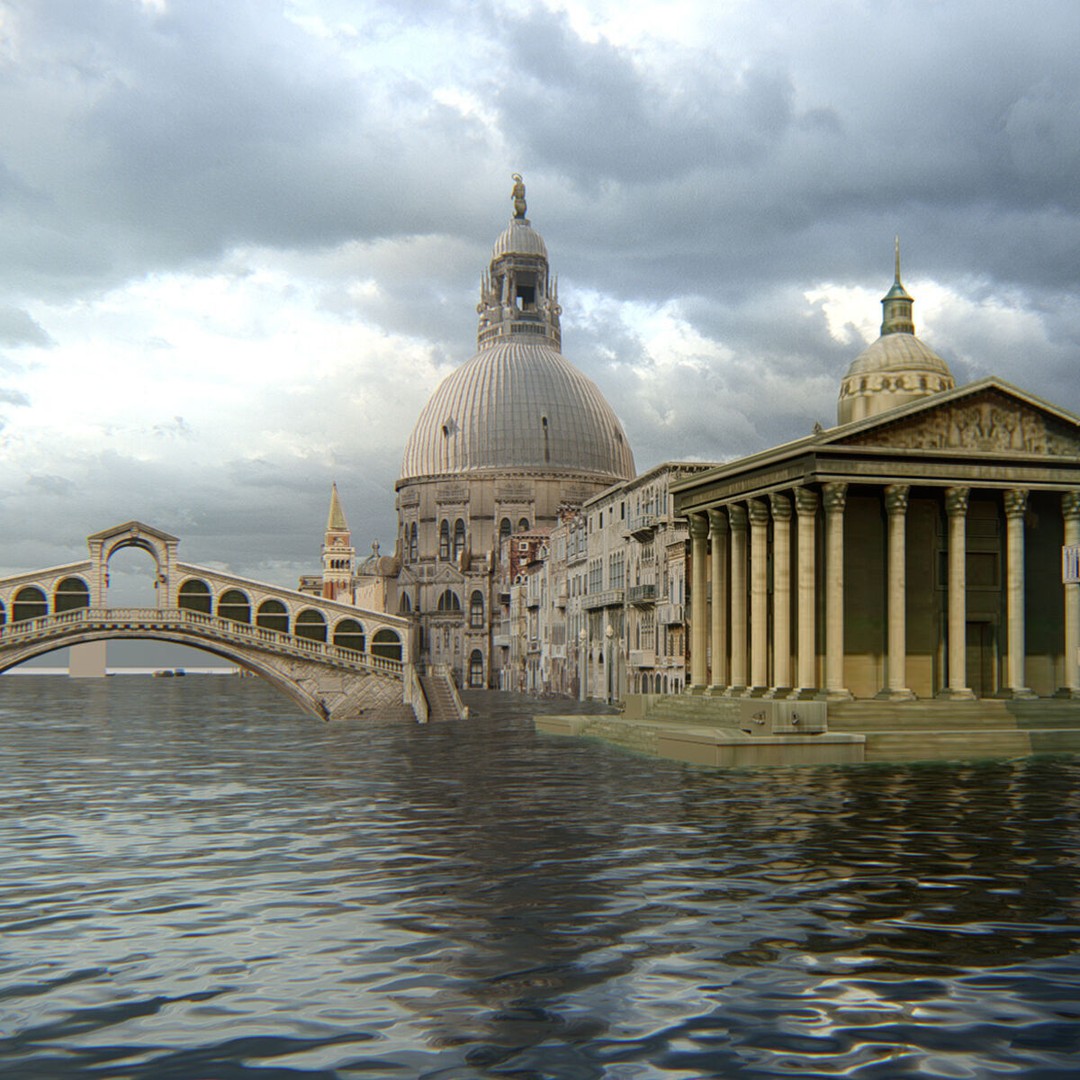 Venice Scene 3D Model – Classic European Cityscape, FBX & OBJ - View 15