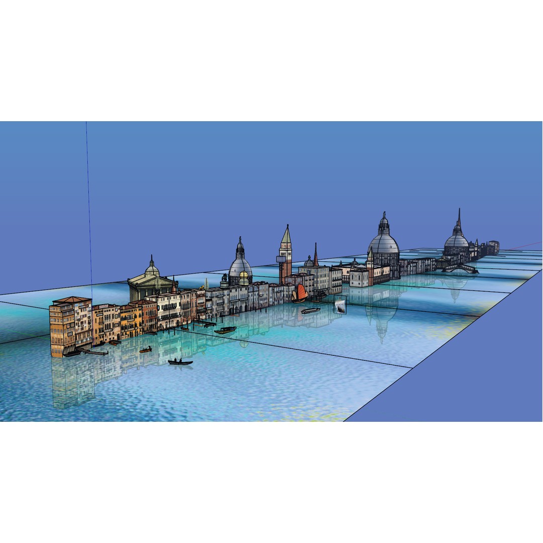 Venice Scene 3D Model – Classic European Cityscape, FBX & OBJ - View 21