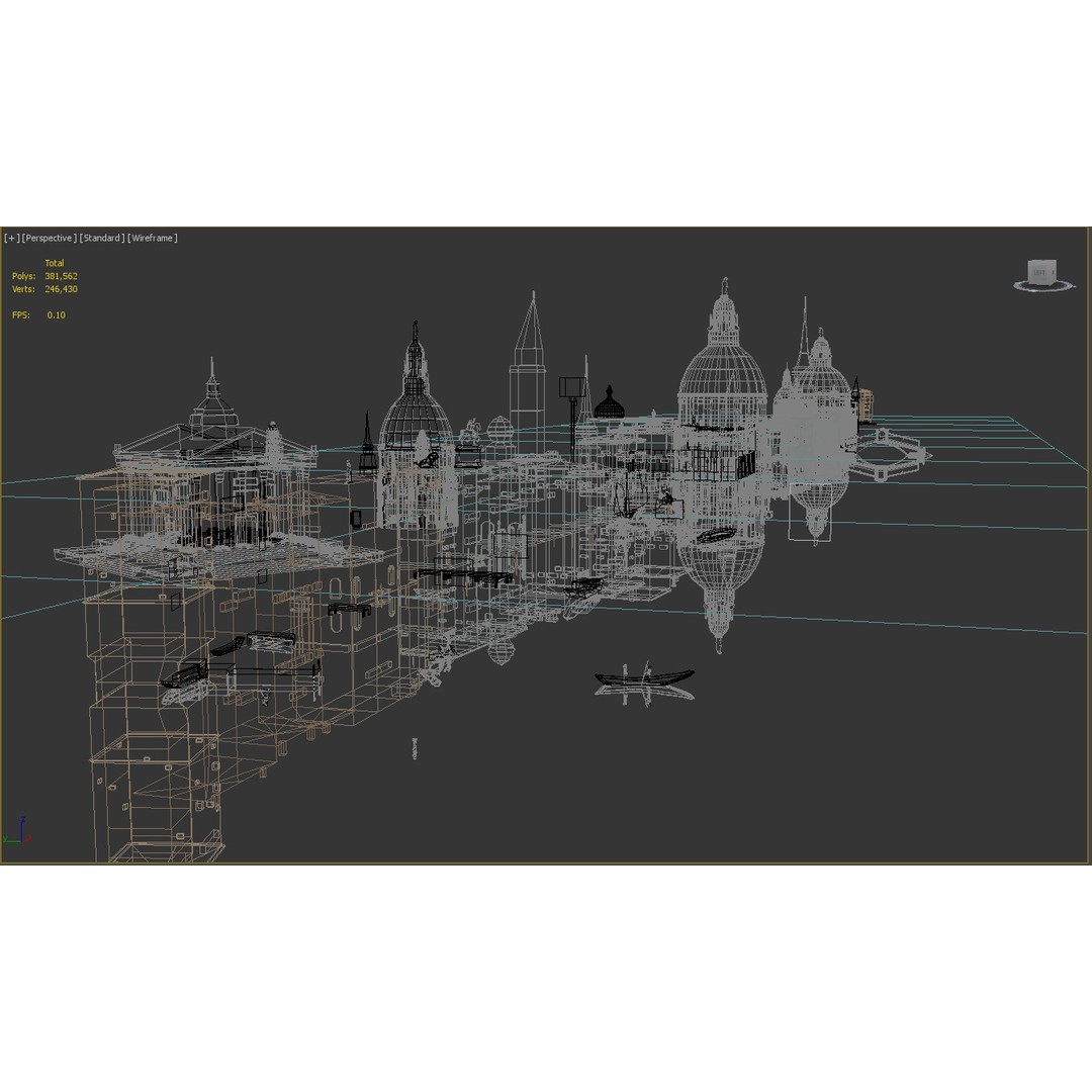 Venice Scene 3D Model – Classic European Cityscape, FBX & OBJ - View 22