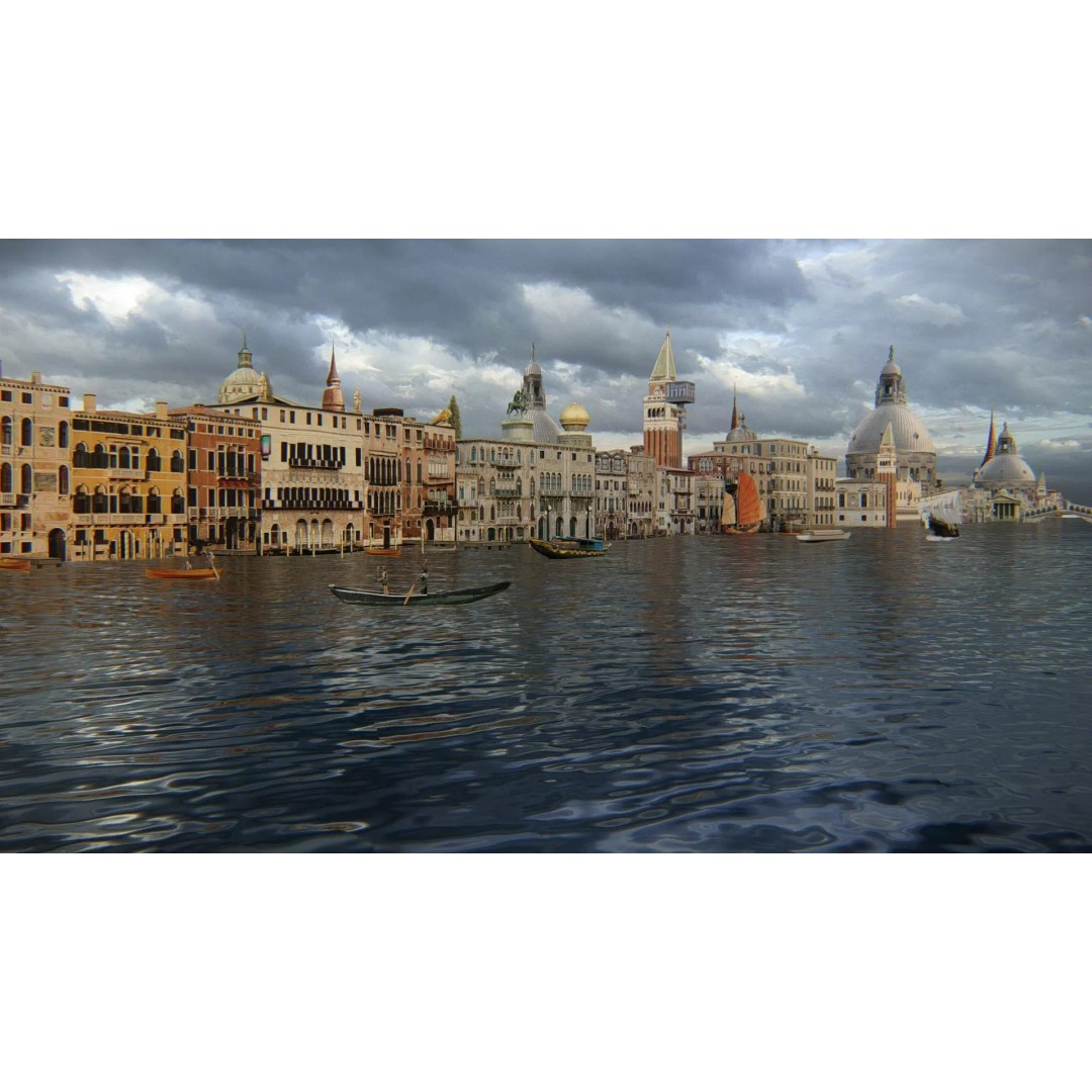 Venice Scene 3D Model – Classic European Cityscape, FBX & OBJ - View 3