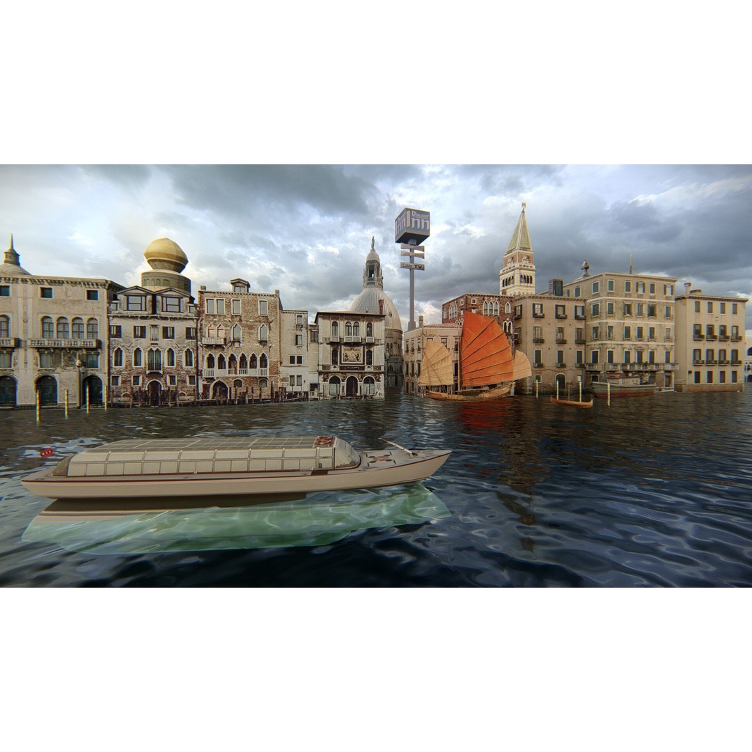 Venice Scene 3D Model – Classic European Cityscape, FBX & OBJ - View 7