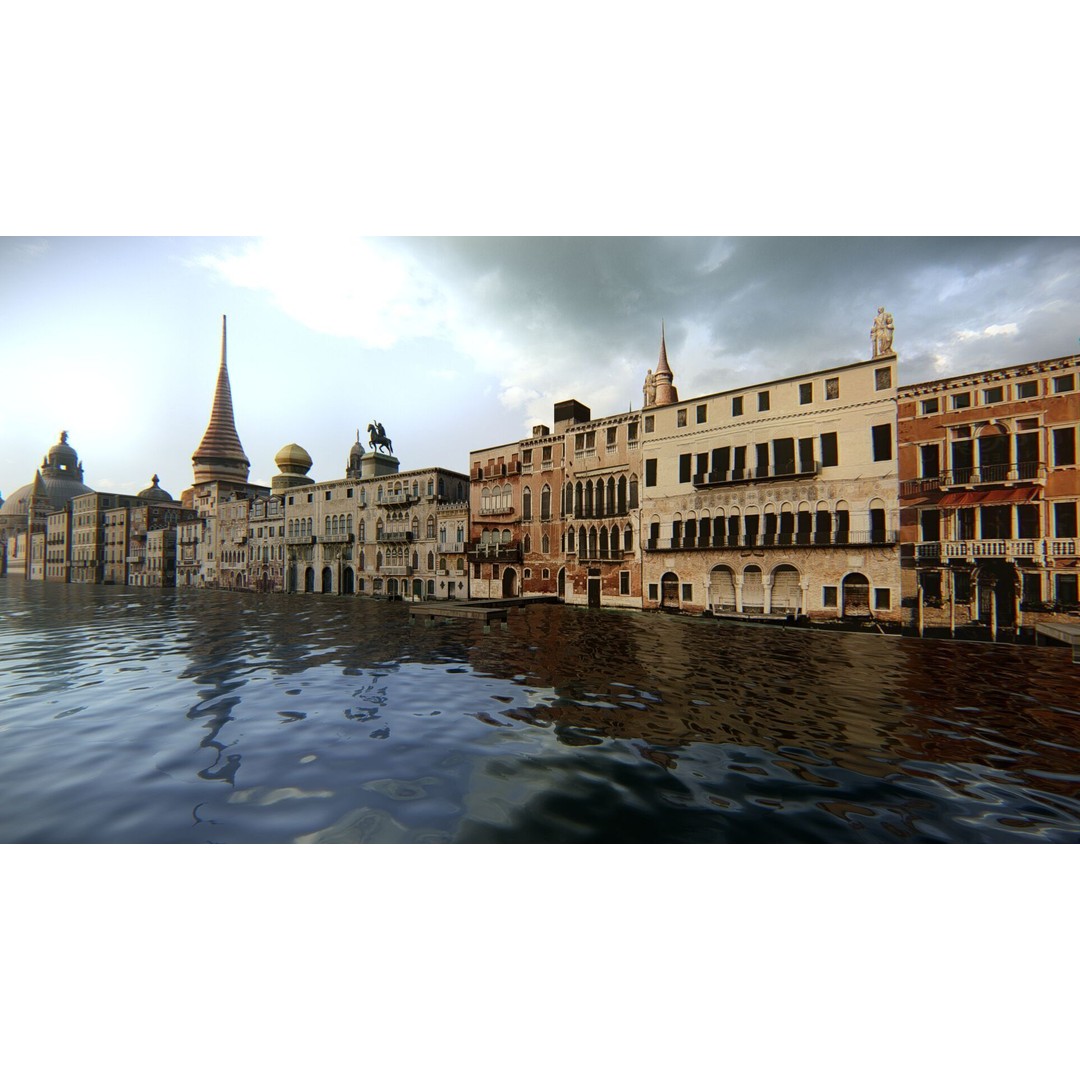 Venice Scene 3D Model – Classic European Cityscape, FBX & OBJ - View 8