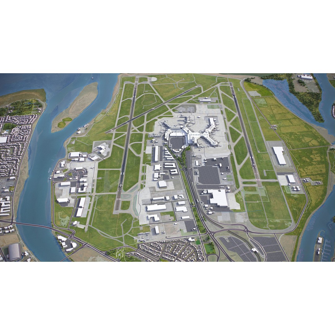 Vancouver 3D Model – Low Poly Cityscape with Georeferencing Options, FBX