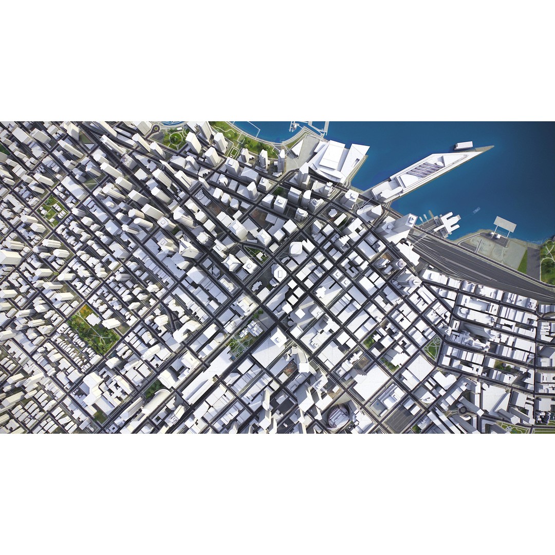 Vancouver 3D Model – Low Poly Cityscape with Georeferencing Options, FBX - View 17