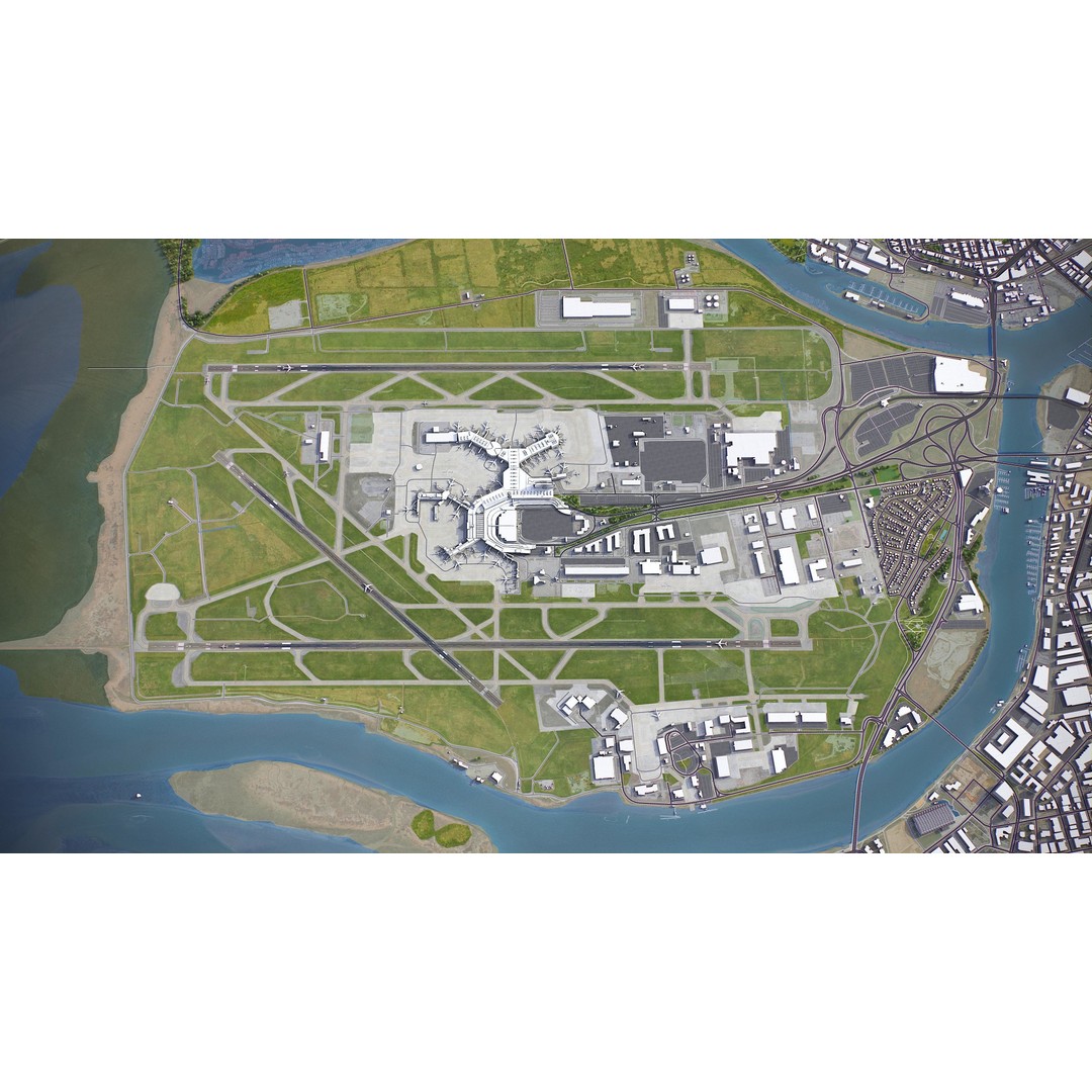 Vancouver 3D Model – Low Poly Cityscape with Georeferencing Options, FBX - View 20