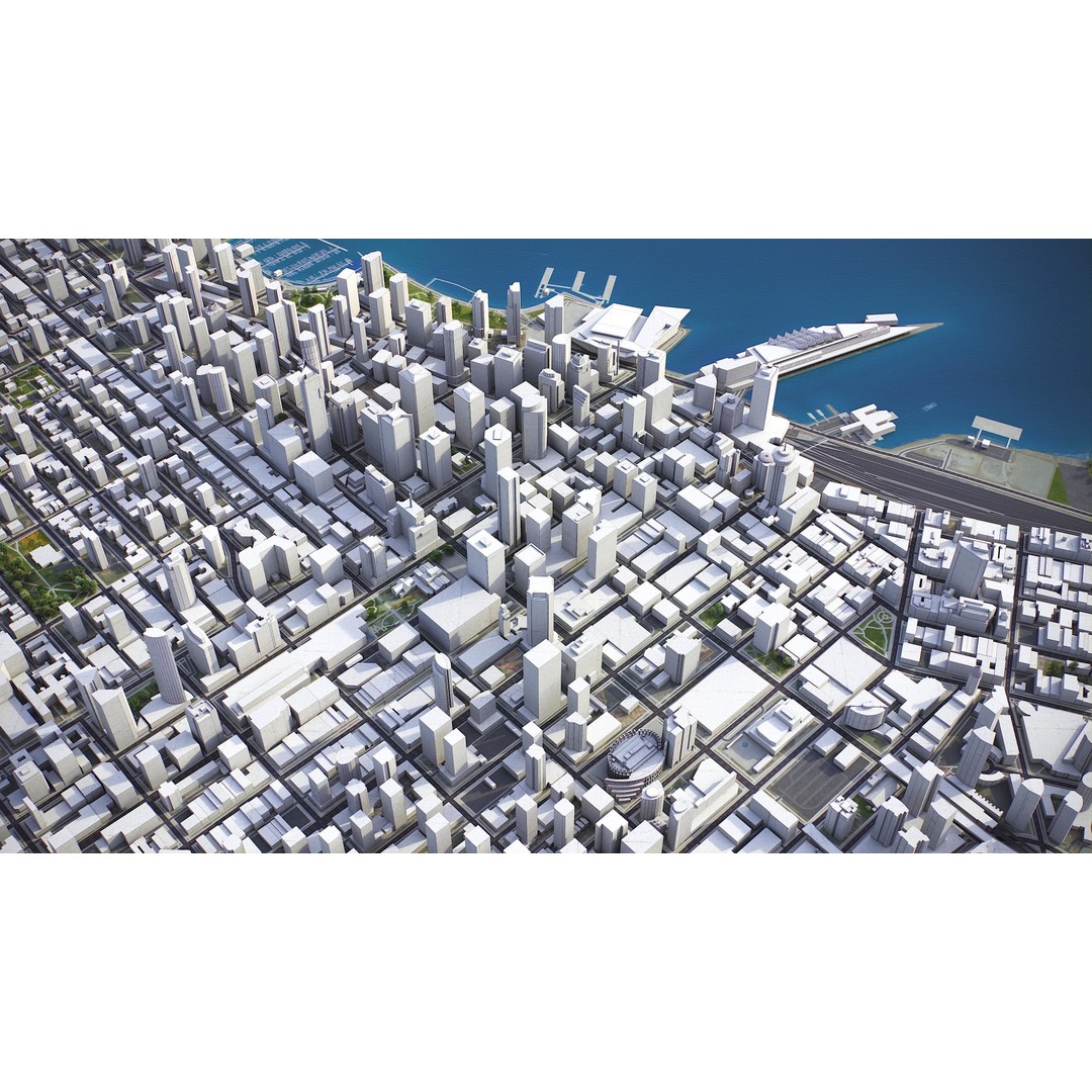 Vancouver 3D Model – Low Poly Cityscape with Georeferencing Options, FBX - View 9