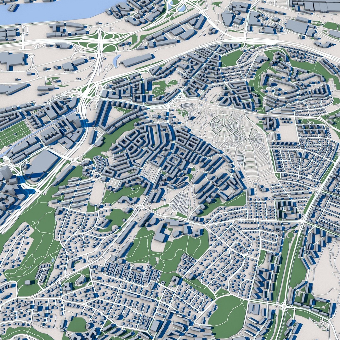 Gothenburg City 3D Model – Detailed Urban Landscape, FBX, PBR - View 10