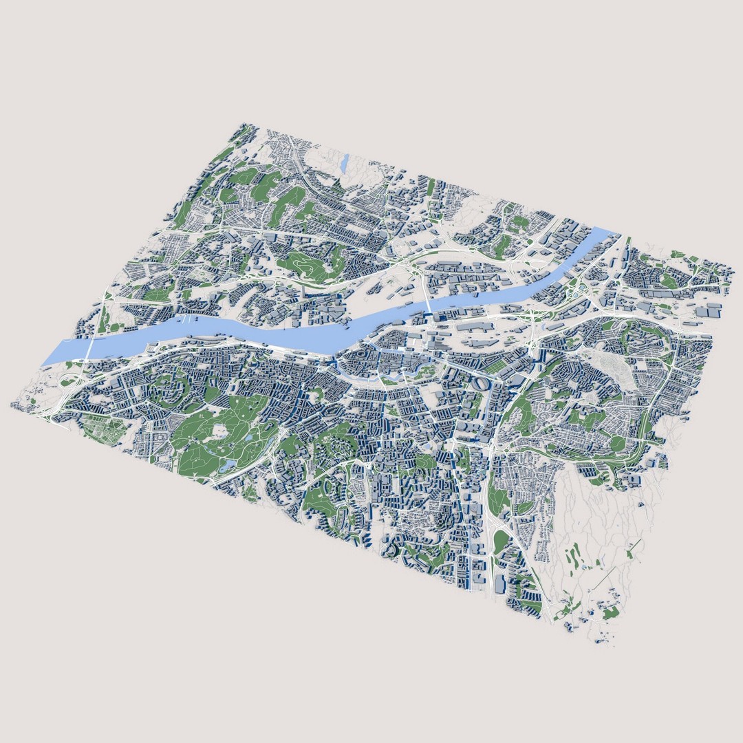 Gothenburg City 3D Model – Detailed Urban Landscape, FBX, PBR - View 3
