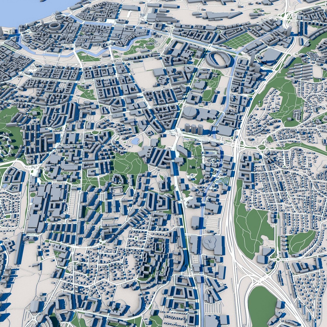 Gothenburg City 3D Model – Detailed Urban Landscape, FBX, PBR - View 6