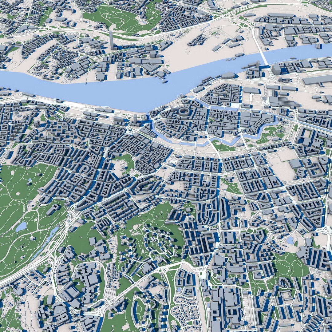 Gothenburg City 3D Model – Detailed Urban Landscape, FBX, PBR - View 7