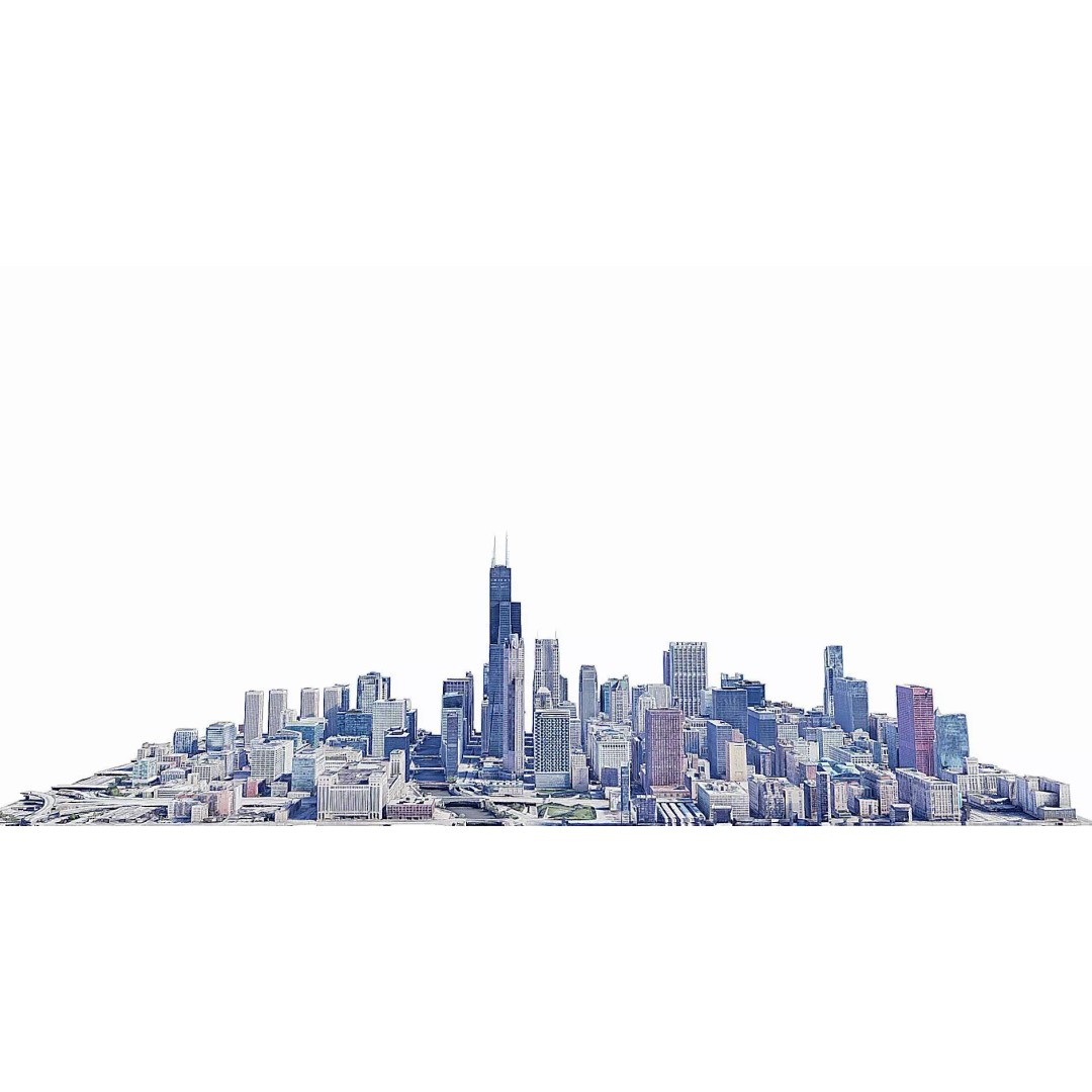 Willis Tower 3D Model – Low Poly Skyscraper, FBX, Game Asset - View 2