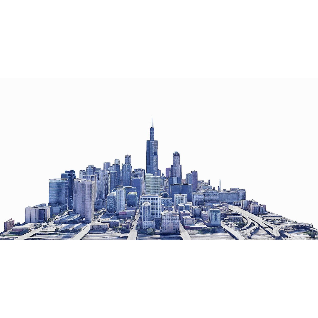 Willis Tower 3D Model – Low Poly Skyscraper, FBX, Game Asset - View 3