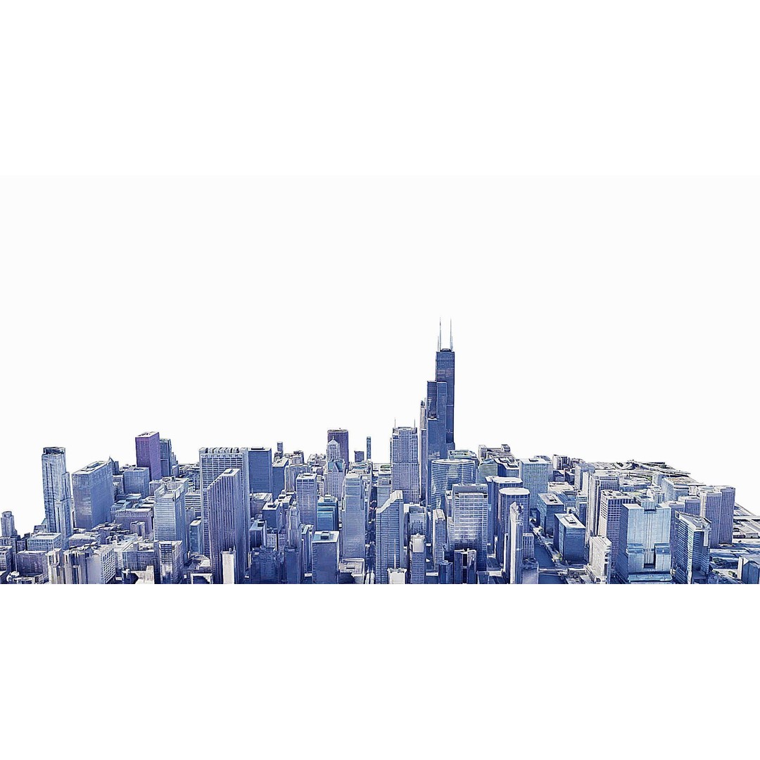 Willis Tower 3D Model – Low Poly Skyscraper, FBX, Game Asset - View 4
