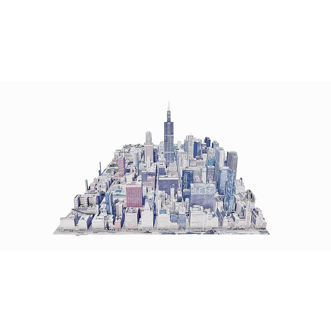 Willis Tower 3D Model – Low Poly Skyscraper, FBX, Game Asset - View 6